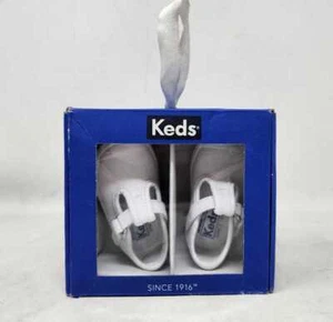 Keds baby girl's 2 Champion toe-cap T-strap white leather shoes - Picture 1 of 10