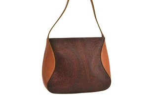 Auténtico Bolso de Mano ETRO Cachemira Bolso de Hombro Cartera PVC Cuero Burdeos Rojo 7443M - Imagen 1 de 10
