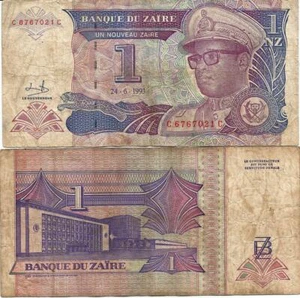 BILLETE DE 1 NUEVO ZAIRE DE 1993 DE ZAIRE PICK 52 REGULAR CONSERVACION - Imagen 1 de 1