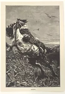 Vintage 1903 Engraving ~ Mazeppa ~ English Romantic Poet Lord Byron - Picture 1 of 1
