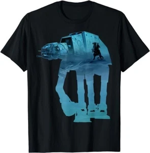 T-shirt grafica silhouette Star Wars AT-AT Tauntaun nera XXLT - Foto 1 di 8
