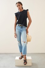 NEW ANTHROPOLOGIE X EDWIN Sz 29 TASH STRAIGHT LEG RELAXED JEANS SURRENDER BLUE