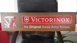 Original Vintage Victorinox großes Banner in Holz doppelseitiges Display - Bild 1 von 1