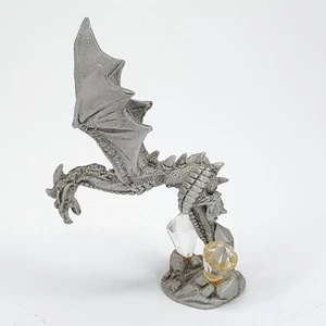 Ridolfi Gallo Zinn Drache #9743 1992 mit großen Kristallen 4" Fantasy Figur - Bild 1 von 7