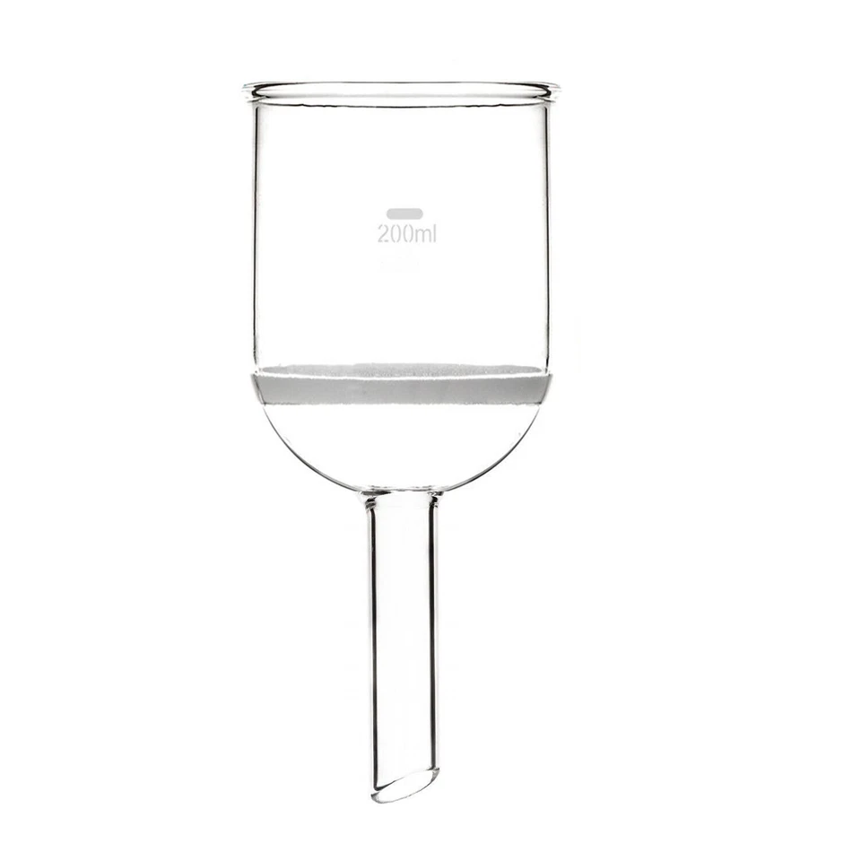 200ml Glass Buchner Funnel W/Glass Coarse Filter Straight Tube Lab Glassware - Image 1 of 1