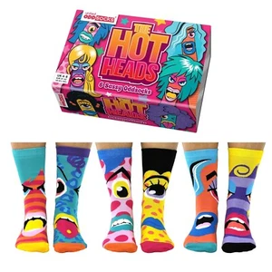 Hot Heads Gesichter Oddsocks Socken in 37-42 im 6er Set - Bild 1 von 3