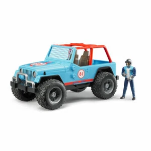 Bruder Leisure Jeep Cross Country Racer Blue with Racer Model Toy - Picture 1 of 7