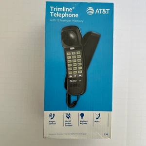 AT&T 210BK Trimline Corded Phone Black - NEW - Picture 1 of 6