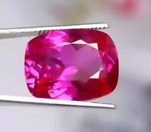 Gemma sfusa taglio cuscino zaffiro rosa naturale certificato 5,40 ct + omaggio - Foto 1 di 7