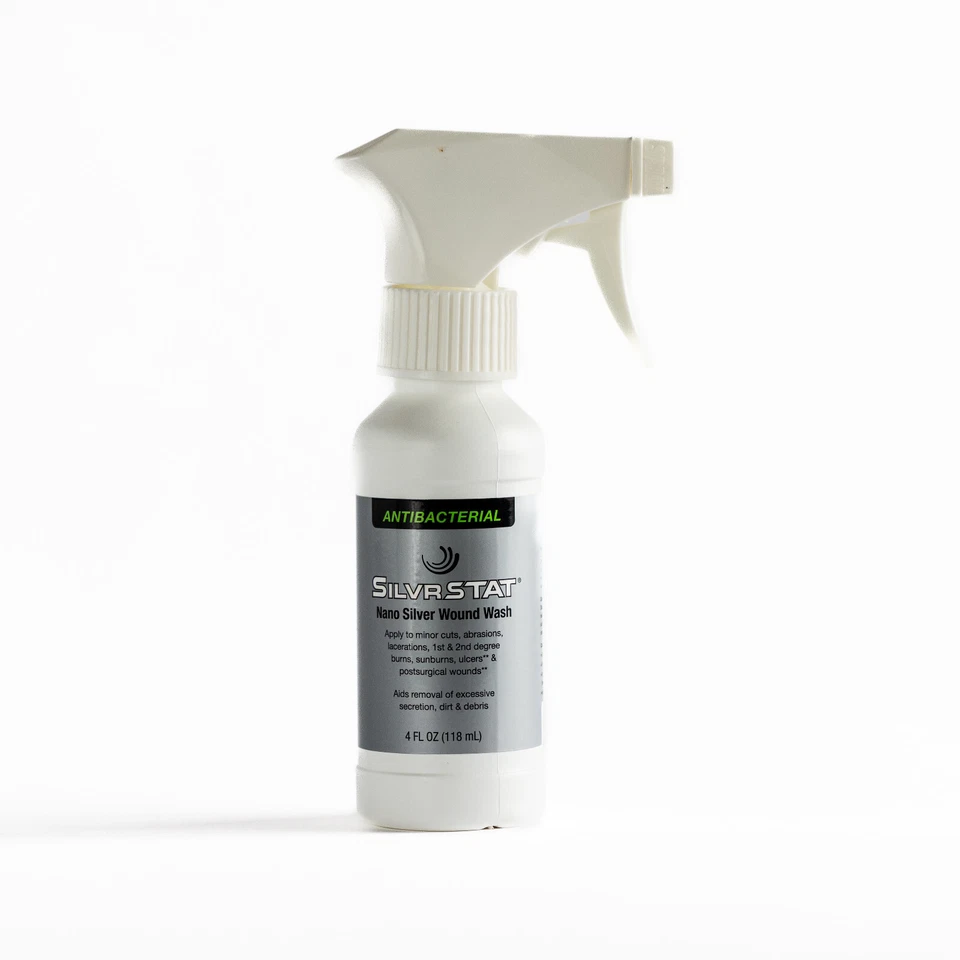 SilvrSTAT Antibakterielle Nano Silberwundwäsche, kleinere Schnitte Verbrennungen Wunden, 4 flüssige Unzen - Bild 1 von 4