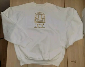 Felpa trolley oro San Francisco vintage H.L. Miller Made In USA Bianco XL - Foto 1 di 5