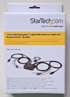 KVM-SWITCH STARTECH.COM 2 PORT USB 4K 60HZ DISPLAYPORT, OVP - Bild 1 von 3