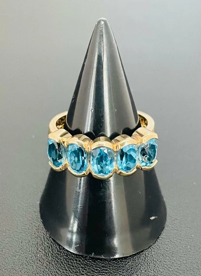 Aquamarin Ring 9K/375er Gelb Gold Gr. 53 - Bild 1 von 4