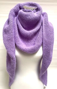 Handgestricktes Tuch Dreieckstuch Schal Handarbeit Angora flieder Neu - Bild 1 von 4
