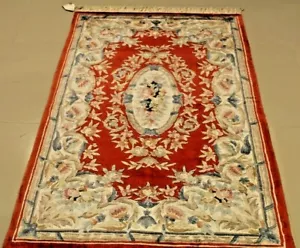 Aubosson Handmade Super Fine Vintage Chinese silk Rug 3'x5' 75% OFF GREAT PRICE! - Picture 1 of 6
