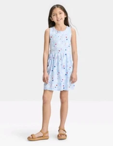 Cat & JackGirls' Sleeveless Stars Dress - Cat & Jack XS  4/5 Blue - Picture 1 of 2