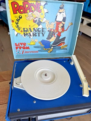 Popeye Dance Party Record Player with flashing disco lights! - Image 1 of 4