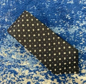 Corbata de seda Hickey Freeman negra gris beige blanca cachemira lunares EE. UU. - Imagen 1 de 5
