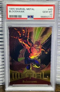 💎 1995 Marvel Metal BLOODHAWK Card #43 PSA 10 GEM MINT LOW POP 2 💎     “777” - Picture 1 of 1