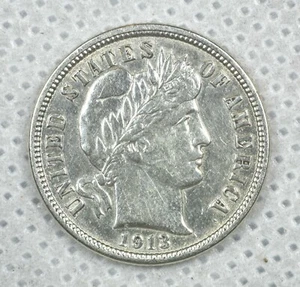 1913 Barber Dime AU, lustrous white - Picture 1 of 2