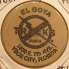 Vintage El Goya Tracks Ybor City, FL nickel en bois - jeton Floride #1