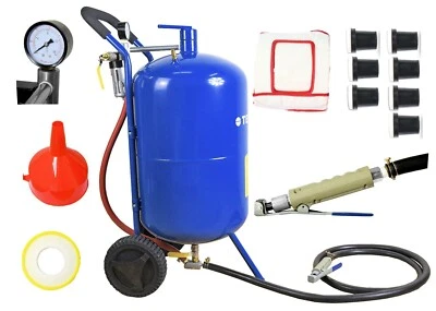 TERNA Sandstrahlmaschine 76l Sandstrahlgerät Mobile Sandstrahler + Maske + 7 x Düsen