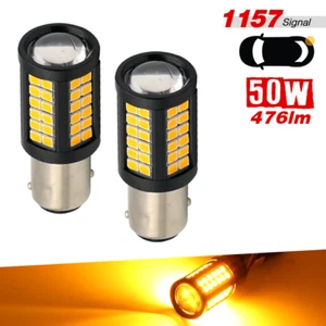 1157 BAY15D Yellow 2-Bulb LED Turn Signal Brake/Tail/Stop light bulbs - Imagen 1 de 7