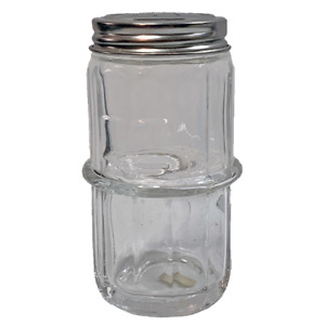 Clear Green or Blue COLONIAL Style Glass Spice Jar with Lid - Hoosier, Sellers 