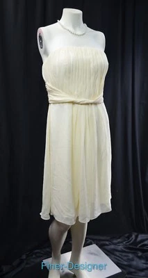 Vestido Donna Morgan After Glow fruncido sin tirantes arrugas gasa hasta la rodilla 10 Nuevo con etiquetas Foto 1 de 4