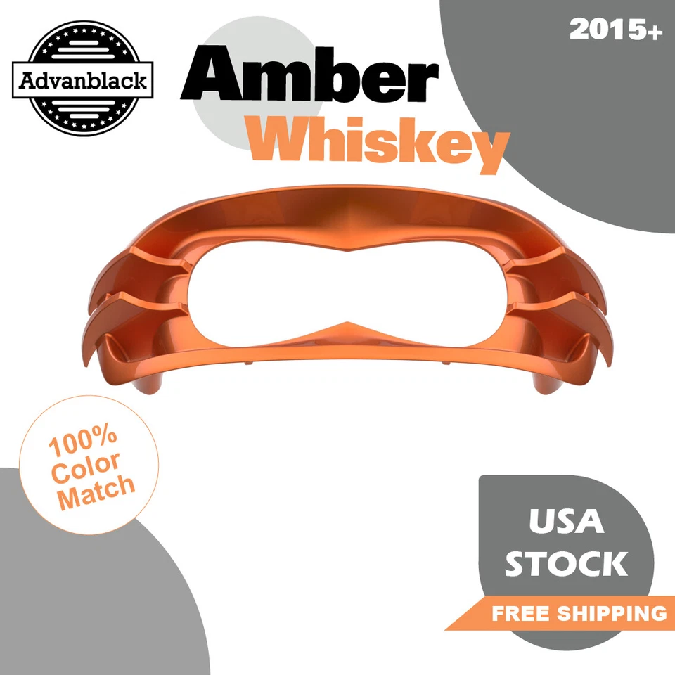 Bisel de faros de whisky ámbar para Harley Davidson Road Glide 15+ FLTRX Foto 1 de 4