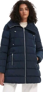 IKAZZ NAVY Women's Winter Warm Thicken Long Hooded Coat Zip Up Parka Jacket - Picture 1 of 6