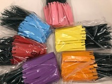 N.100 ETICHETTE PER PIANTE IN PCV CON FILO CM10X1.8 GIALLO ARANCIO ROSA BLU VIOL