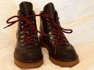 PRADA Mujer Botas de Senderismo, Cuero Negro/Costuras Rojas, 9 US 40 EUR  Foto 1 de 4