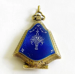 Beautiful Antique Art Nouveau 14k Enamel Locket - Picture 1 of 9