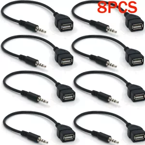 3.5mm Male Audio AUX Jack to USB 2.0 Type A Female OTG Converter Adapter 8pcs - Picture 1 of 14