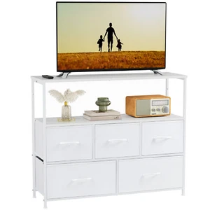 5-Fabric Drawer Dressers Chest of Drawer Organizer TV Cabinet Storage Table - Picture 1 of 17