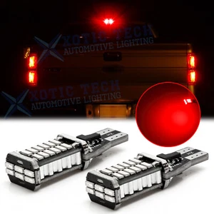 921 912 Pure Red 3rd Third Brake Center High Mount Stop Light Lamps Bulbs Bright - Foto 1 di 12