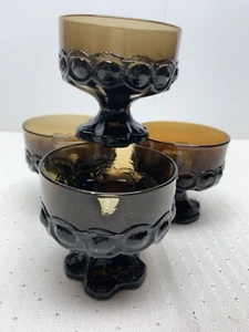 Franciscan Smoke Glass Dessert 3.5”x3.5”MCM Gothic Goblet Spanish Revival 4pc - Picture 1 of 4