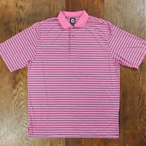 Polo FootJoy Performance manica corta. Righe rosa/nero uomo XL - Foto 1 di 18