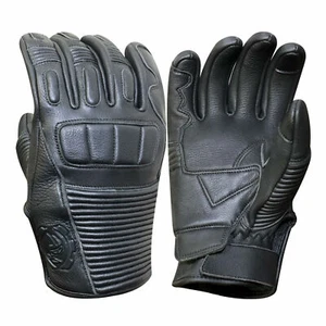 ADM Hirsch Skin Leder I Touch Screen Gummi Gelenk Motorrad Außen- Handschuh 9018 - Picture 1 of 6