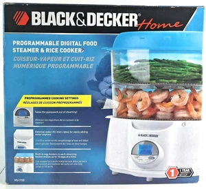 Black & Decker Programmable Digital Food Handy Steamer & Rice Cooker HS1150 New - Picture 1 of 11