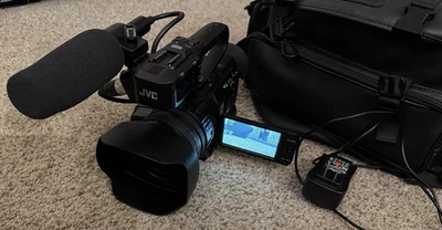 JVC GY-HM170U 4K Camcorder with Bag, Microphone, Charger, and Battery - Image 1 of 4