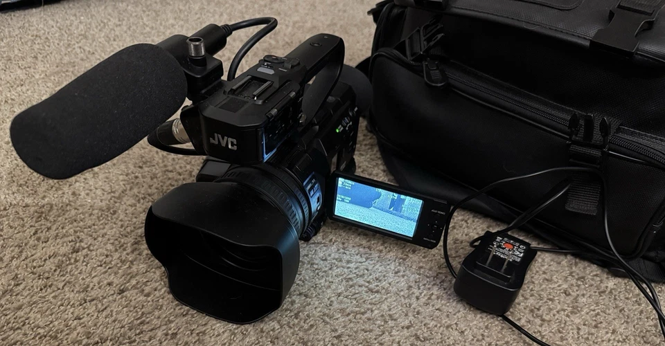 JVC GY-HM170U 4K Camcorder with Bag, Microphone, Charger, and Battery - Image 1 of 4