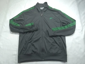 Vintage Nike Jacket Mens Extra Large Gray Green Track Swoosh Dark Y2K - Picture 1 of 8
