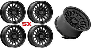 17 KMC IMPACT BLACK WHEELS RIMS KM724 FIT WRANGLER GLADIATOR JEEP 5X127 5X5 5 Foto 1 de 4