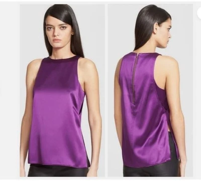 HELMUT LANG MERE SIDE SLIT SILK TANK, SIZE M - Image 1 of 4