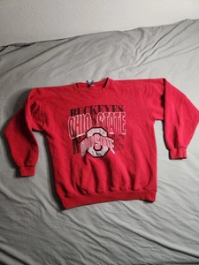 Vintage Ohio State Buckeyes Sweatshirt Pullover Mens Sz XL Red White Graphic EUC - Picture 1 of 7