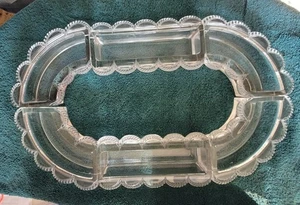 SELTENES LALIQUE FRANKREICH KRISTALL CHEMIN DE TABLE FESTONS 6-TEILIGES MITTELSTÜCK signiert - Bild 1 von 19