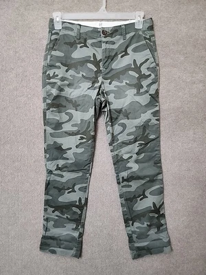 GAP Girlfriend Chino Pants Womens 6 Green Camo Stretch - Image 1 of 4