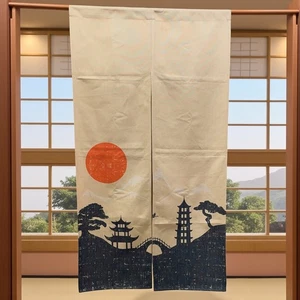 Japanese Style Doorway Canvas Noren  Privacy  Curtain Home Decor Oriental Tower - Picture 1 of 5